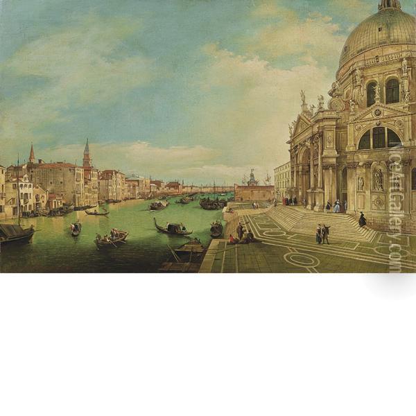 Il Canal Grande Con La Basilica Della Salute Oil Painting - Giuseppe Borsato
