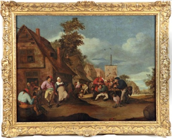 Scene Villageoise: Le Medecin Ambulant Oil Painting - Pieter de Bloot