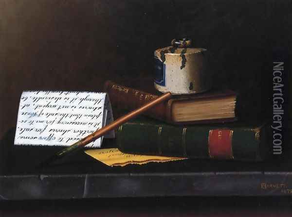 The Broker's Table Oil Painting - William Michael Harnett