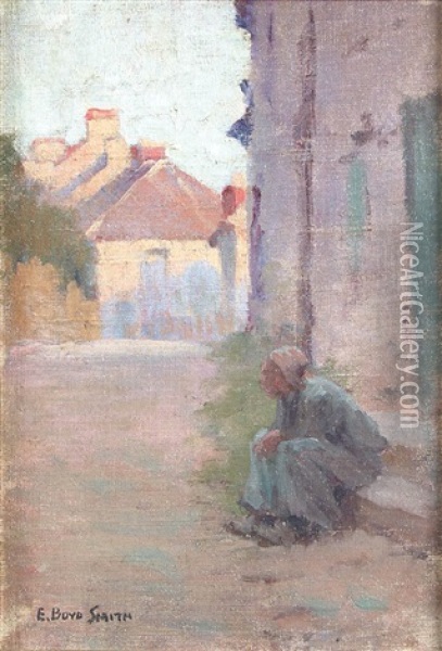 A Doorway In Brittany Oil Painting - Elmer Boyd Smith