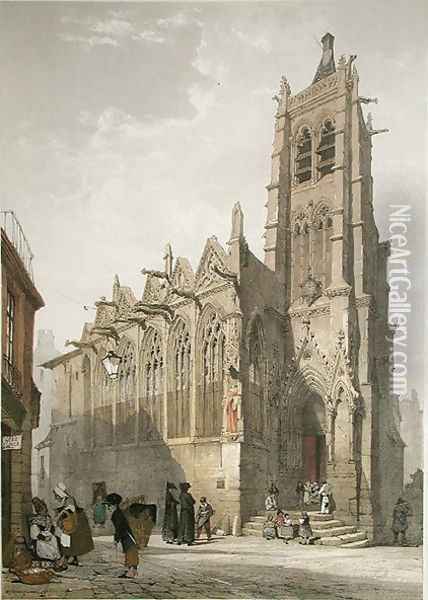 Exterior of the Church of St. Severin, Paris Oil Painting - Thomas Shotter Boys