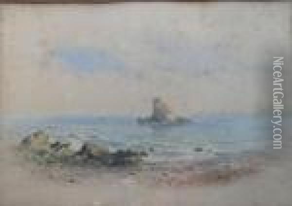 Sailing Boats Nearthatcher Rock Oil Painting - Charles Jones Way