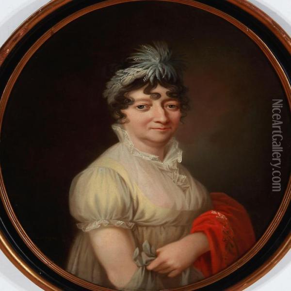 Portrait Of A Lady Oil Painting - Christian August Lorentzen