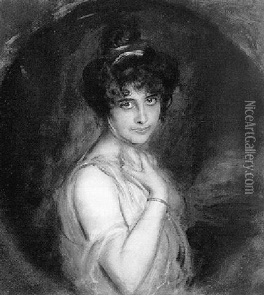 Portrat Einer Jungen Dame Oil Painting - Franz Seraph von Lenbach