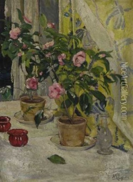 Stillleben Mit Kamelienstocken Oil Painting - Marie Egner