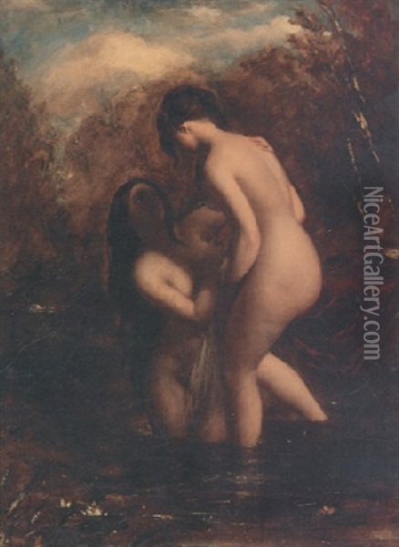 Water Nymphs Oil Painting - William Etty