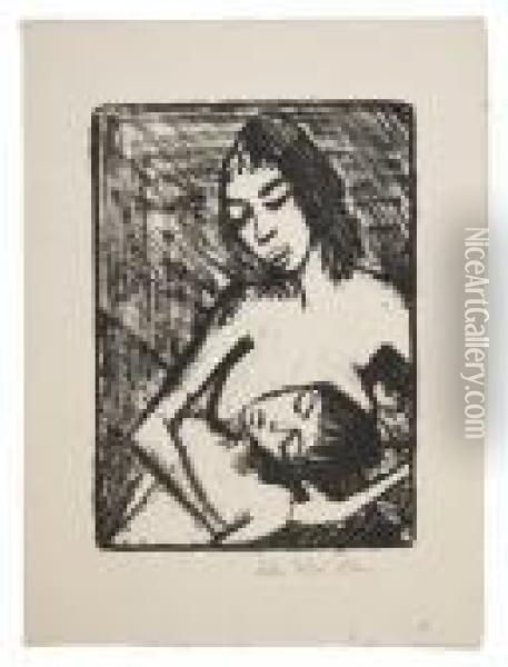 Mutter Und Kind Ii Oil Painting - Otto Mueller