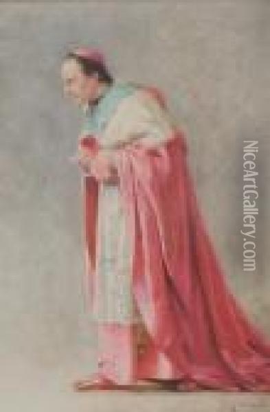 The Cardinal Oil Painting - Jehan Georges Vibert