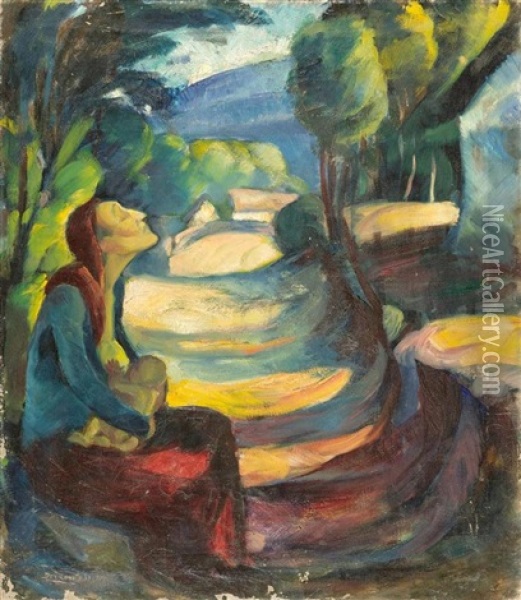 Mere Et Son Enfant Oil Painting - Gyula Derkovits