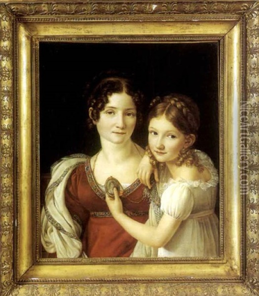 Portrait D'une Mere Et De Sa Fille Oil Painting - Francois Pascal Simon Gerard