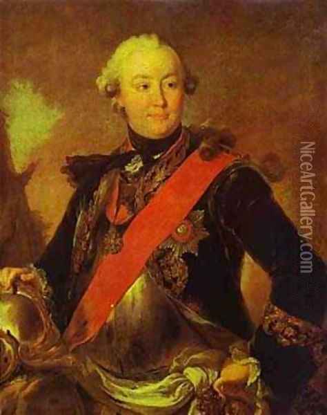 Portrait Of Count G G Orlov 1762-1763 Oil Painting - Fedor Rokotov