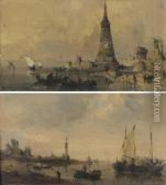 Capriccios Of The Venetian Lagoons Oil Painting - Giovanni Migliara