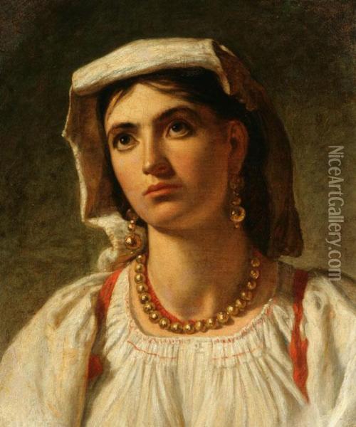 Portrait Of A Woman Oil Painting - Harriet Cany Peale