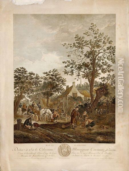 Na Flamskom Vidieku Podla I. Vanostade Oil Painting - Joseph De Longeuil