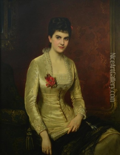 Portrait Of Helena Hardy Oil Painting - Carl Johann Lasch