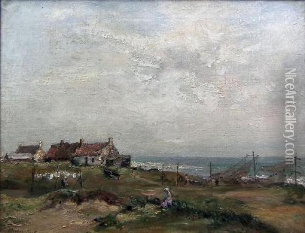 Westhaven, 
Carnoustie, 
Forfarshire Oil Painting - James Herbert Snell