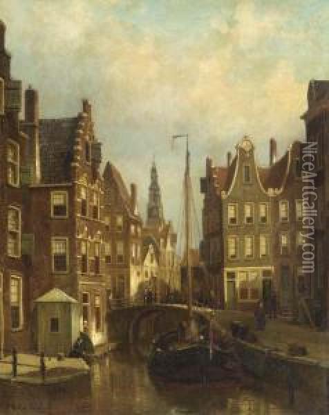 A View Of Rotterdam Oil Painting - Oene Romkes De Jongh