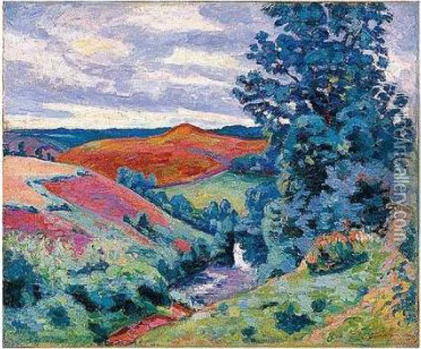 La Vallee De La Creuse Et Le Puy Barriou Oil Painting - Armand Guillaumin