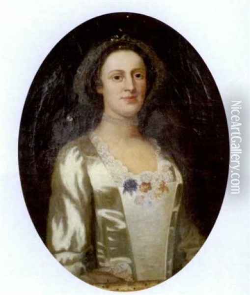 Portrait Of A Woman Oil Painting - John Wollaston