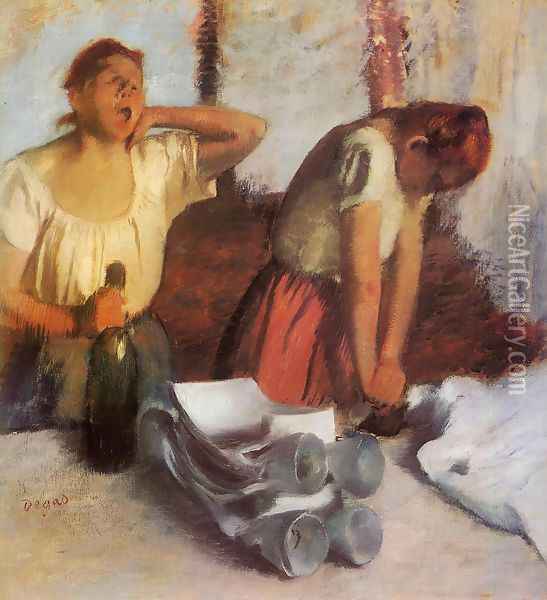 Laundry Girls Ironing I Oil Painting - Edgar Degas