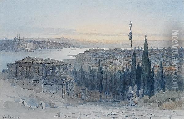 View Of Istanbul Oil Painting - Angelos Giallina