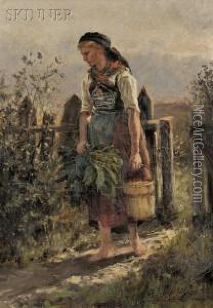 Fetching Water Oil Painting - William Preston Phelps
