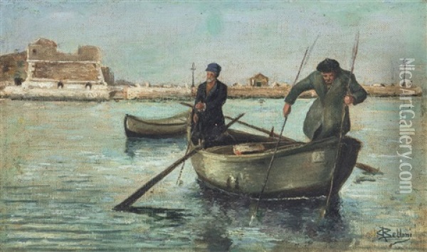 Gondolieri Oil Painting - Giorgio Belloni
