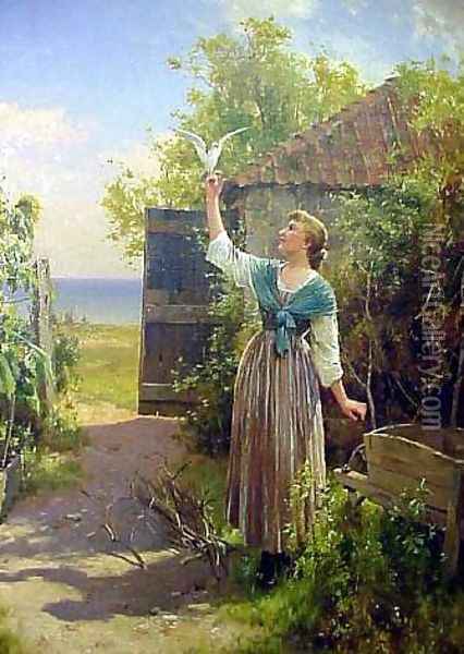 The Dove Oil Painting - Alfred Glendening