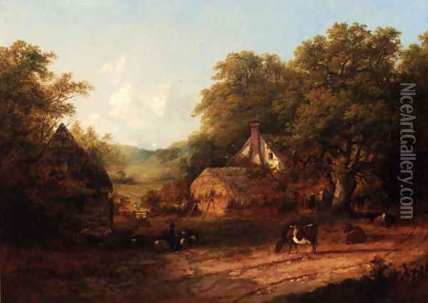 A view of Albury, Surrey Oil Painting - John Dearman