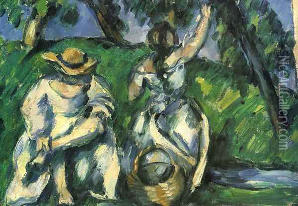 The Obstpflueckerin Oil Painting - Paul Cezanne