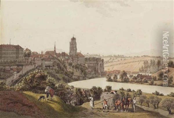 Ansicht Von Bern Oil Painting - Johann Jakob Biedermann