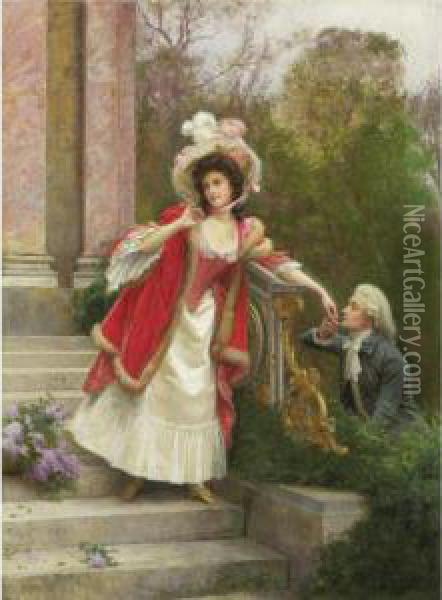 The Lovers Oil Painting - Jules Girardet