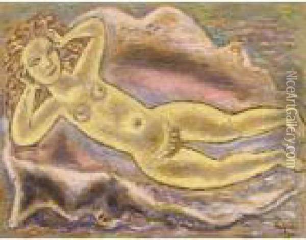 Reclining Nude Oil Painting - Leo Gestel