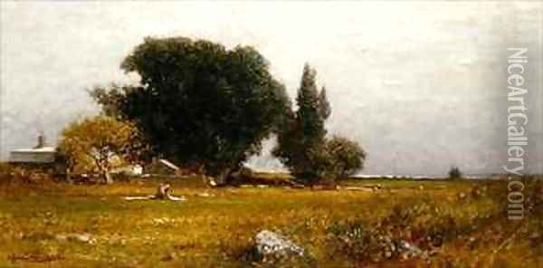 Trees and Meadow Oil Painting - Robert Swain Gifford