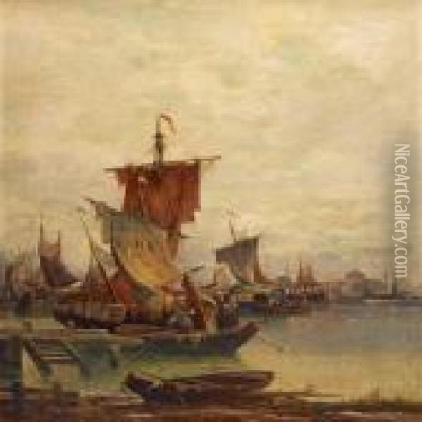 Harbour Scenery Oil Painting - Karl Kaufmann