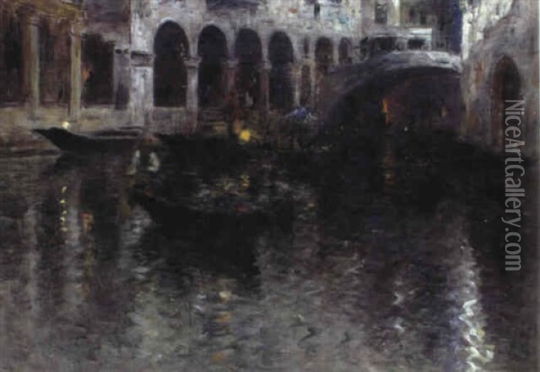 Kv,ll I Venedig Oil Painting - Wilhelm von Gegerfelt