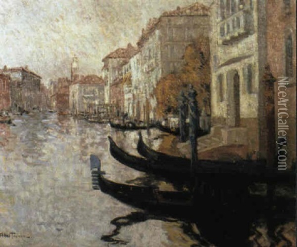 Canal A Venise Oil Painting - Louis Abel-Truchet