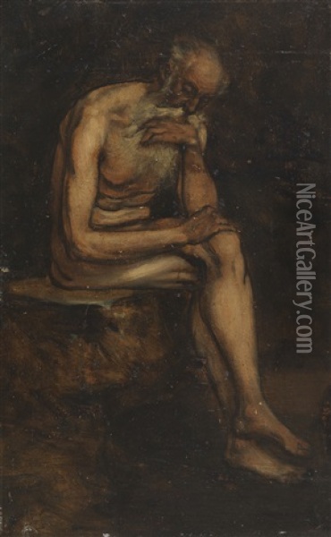 Studie Des Heiligen Hieronymus Oil Painting - Hans von Marees