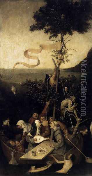 The Ship of Fools 1490-1500 Oil Painting - Hieronymous Bosch