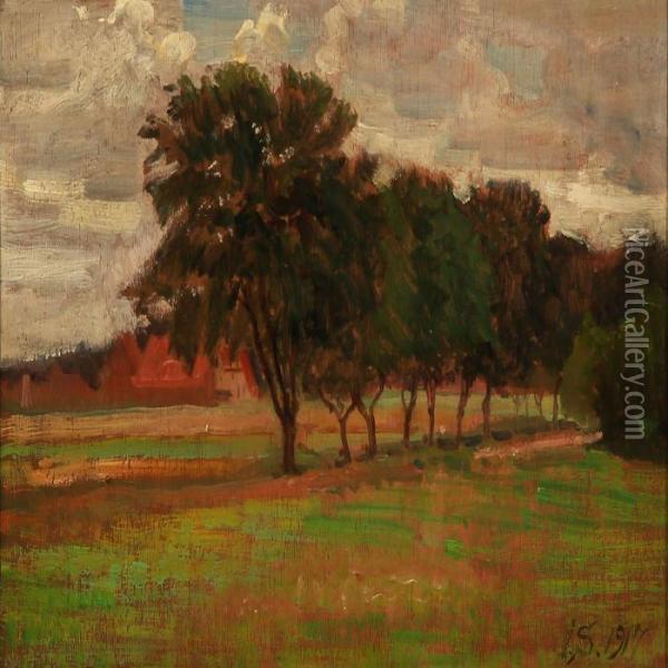 Landscape With Trees Oil Painting - Joakim Skovgaard