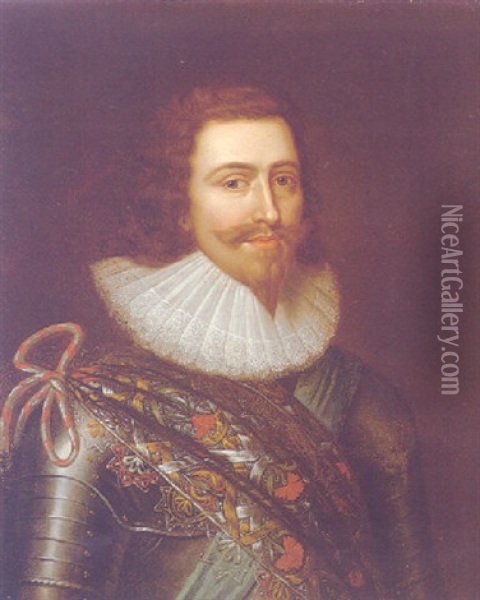 Portrait Of George Villiers, 1st Duke Of Buckingham Oil Painting - Balthazar Gerbier d'Ouvilly