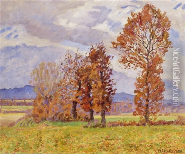 Herbstliche Baumlandschaft Oil Painting - Henry-Claudius Forestier