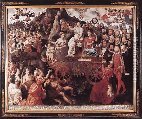 Allegory of the 1577 Peace in the Low Countries, 1577 Oil Painting - Pieter the Younger Claeissens