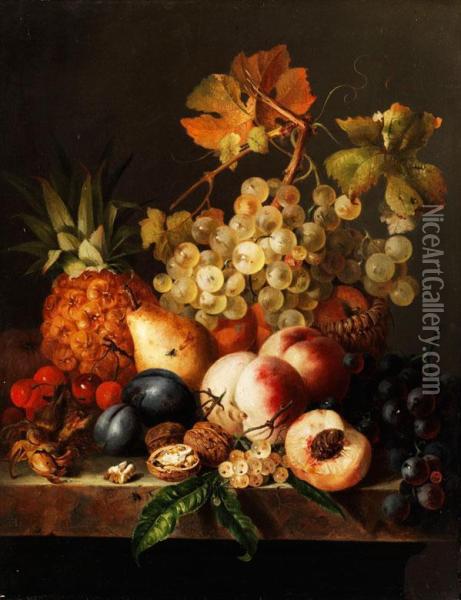 Fruchtestilleben Oil Painting - Edward Ladell