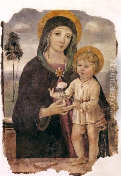 Virgin and Child Oil Painting - Bartolomeo Caporali
