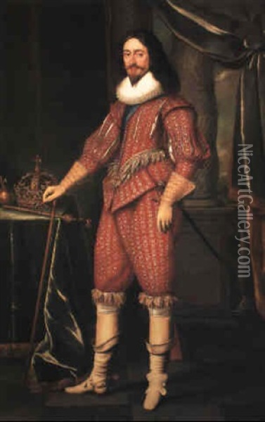 Portrait Of King Charles I Oil Painting - Daniel Mytens the Elder