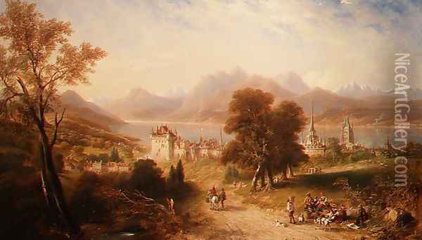 Lake Lucerne Oil Painting - James Wilson Carmichael