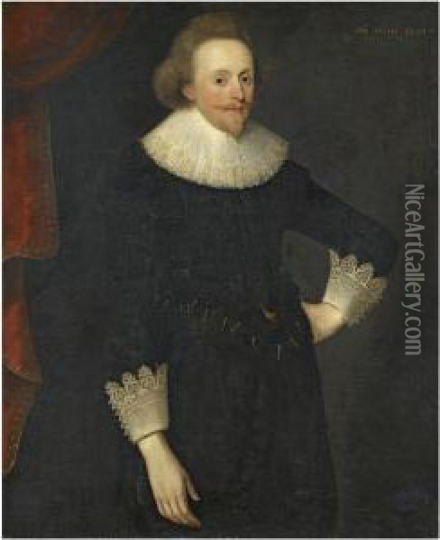 Portrait Of Sir Thomas Berrington (b. 1599) Oil Painting - Daniel Mytens