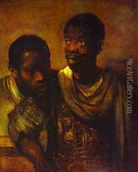 Two Negroes 1661 Oil Painting - Harmenszoon van Rijn Rembrandt