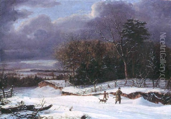 Returning From The Hunt Oil Painting - Thomas Birch
